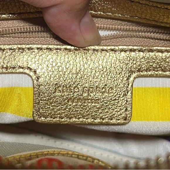 kate spade Metallic Gold Pleated Crossbody Bag - Picture 8 of 10
